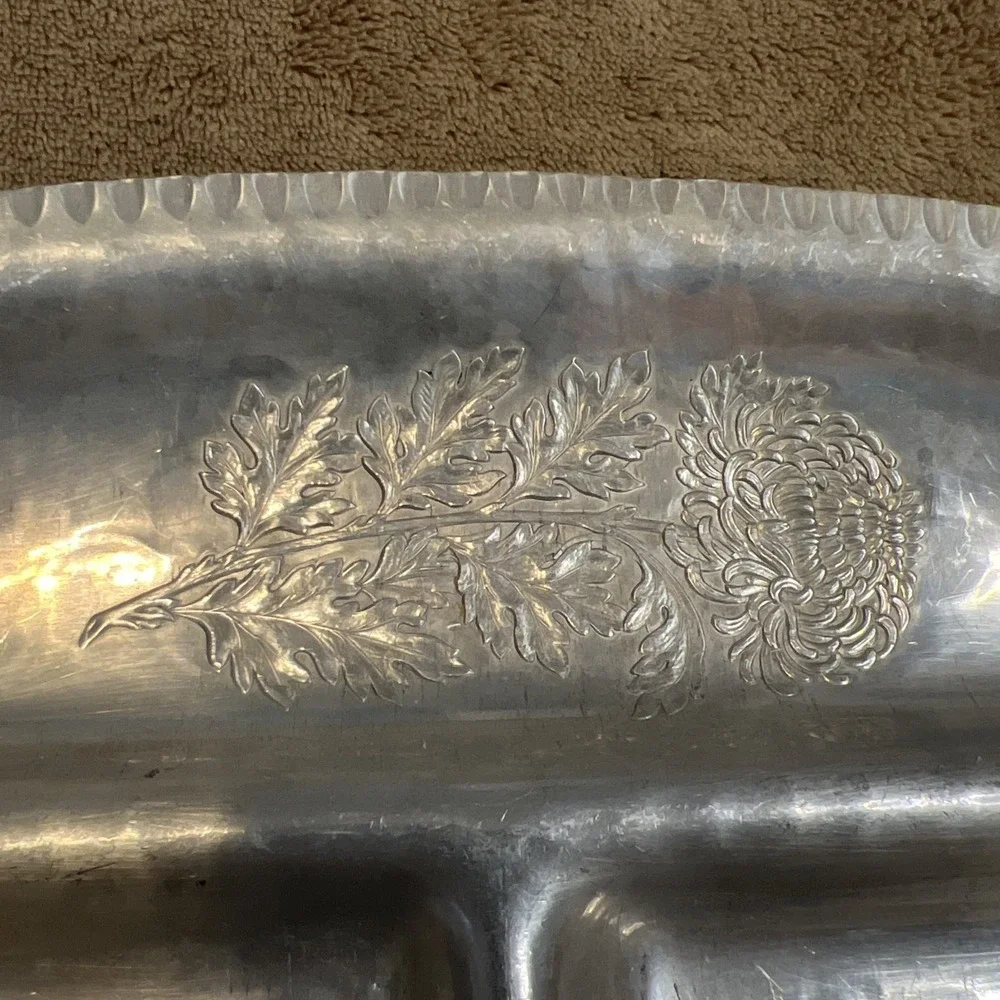 Vintage Trade Continental Mark Silverlook Hand Wrought Aluminum Divided Tray 637